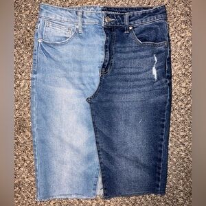 Two Tone Denim Skirt